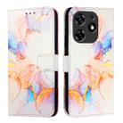For Tecno Spark 10 Pro PT003 Marble Pattern Flip Leather Phone Case(Galaxy Marble White) - 2