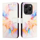 For Tecno Spark 20 Pro PT003 Marble Pattern Flip Leather Phone Case(Galaxy Marble White) - 2