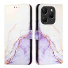 For Tecno Spark 20 Pro PT003 Marble Pattern Flip Leather Phone Case(White Purple) - 2