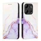 For Tecno Spark Go 2023 PT003 Marble Pattern Flip Leather Phone Case(White Purple) - 2