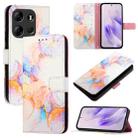 For Tecno Pop 7 / Pop 7 Pro PT003 Marble Pattern Flip Leather Phone Case(Galaxy Marble White) - 1