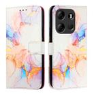 For Tecno Pop 7 / Pop 7 Pro PT003 Marble Pattern Flip Leather Phone Case(Galaxy Marble White) - 2