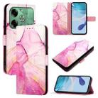 For Tecno Pova 6 4G PT003 Marble Pattern Flip Leather Phone Case(Pink Purple Gold) - 1