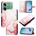 For Tecno Pova 6 4G PT003 Marble Pattern Flip Leather Phone Case(Rose Gold) - 1