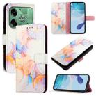 For Tecno Pova 6 4G PT003 Marble Pattern Flip Leather Phone Case(Galaxy Marble White) - 1