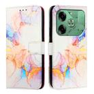 For Tecno Pova 6 4G PT003 Marble Pattern Flip Leather Phone Case(Galaxy Marble White) - 2