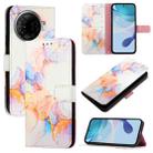 For Tecno Camon 30 Pro 5G PT003 Marble Pattern Flip Leather Phone Case(Galaxy Marble White) - 1