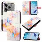 For Tecno Pova 6 Neo PT003 Marble Pattern Flip Leather Phone Case(Galaxy Marble White) - 1