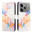 For Tecno Pova 6 Neo PT003 Marble Pattern Flip Leather Phone Case(Galaxy Marble White) - 2