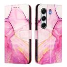 For Tecno Camon 40 4G PT003 Marble Pattern Flip Leather Phone Case(Pink Purple Gold) - 3