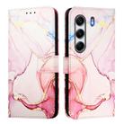 For Tecno Camon 40 4G PT003 Marble Pattern Flip Leather Phone Case(Rose Gold) - 3