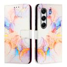 For Tecno Camon 40 4G PT003 Marble Pattern Flip Leather Phone Case(Galaxy Marble White) - 3