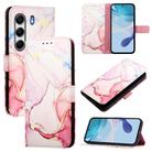 For Tecno Camon 40 Pro 4G PT003 Marble Pattern Flip Leather Phone Case(Rose Gold) - 1