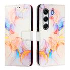 For Tecno Camon 40 Pro 4G PT003 Marble Pattern Flip Leather Phone Case(Galaxy Marble White) - 3