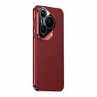 For Huawei Pura 70 Plain Leather PC Phone Case(Red) - 1