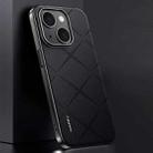 For iPhone 13 Plain Leather PC Phone Case(Black) - 1