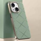 For iPhone 13 Plain Leather PC Phone Case(Green) - 1