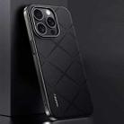 For iPhone 13 Pro Plain Leather PC Phone Case(Black) - 1