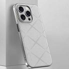 For iPhone 14 Pro Plain Leather PC Phone Case(White) - 1