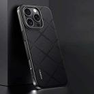 For iPhone 16 Pro Plain Leather PC Phone Case(Black) - 1