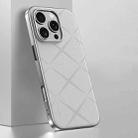 For iPhone 16 Pro Max Plain Leather PC Phone Case(White) - 1