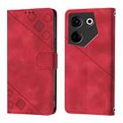 For Tecno Camon 20 / 20 Pro 4G Skin Feel Embossed Leather Phone Case(Red) - 2