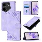 For Tecno Camon 20 / 20 Pro 4G Skin Feel Embossed Leather Phone Case(Light Purple) - 1