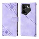 For Tecno Camon 20 / 20 Pro 4G Skin Feel Embossed Leather Phone Case(Light Purple) - 2