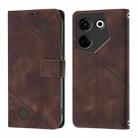 For Tecno Camon 20 / 20 Pro 4G Skin Feel Embossed Leather Phone Case(Brown) - 2