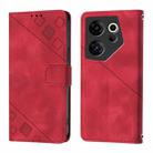 For Tecno Camon 20 Premier 5G Skin Feel Embossed Leather Phone Case(Red) - 2