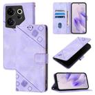 For Tecno Camon 20 Premier 5G Skin Feel Embossed Leather Phone Case(Light Purple) - 1