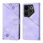 For Tecno Camon 20 Premier 5G Skin Feel Embossed Leather Phone Case(Light Purple) - 2