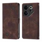 For Tecno Camon 20 Premier 5G Skin Feel Embossed Leather Phone Case(Brown) - 2