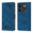 For Tecno Camon 20 Pro 5G Skin Feel Embossed Leather Phone Case(Blue) - 2