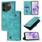 For Tecno Camon 20 Pro 5G Skin Feel Embossed Leather Phone Case(Green) - 1