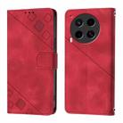 For Tecno Camon 30 4G / 5G Skin Feel Embossed Leather Phone Case(Red) - 2