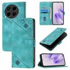 For Tecno Camon 30 4G / 5G Skin Feel Embossed Leather Phone Case(Green) - 1