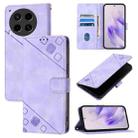 For Tecno Camon 30 4G / 5G Skin Feel Embossed Leather Phone Case(Light Purple) - 1