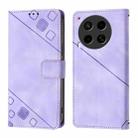 For Tecno Camon 30 4G / 5G Skin Feel Embossed Leather Phone Case(Light Purple) - 2