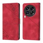 For Tecno Camon 30 Premier 5G Skin Feel Embossed Leather Phone Case(Red) - 2