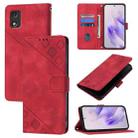 For Tecno Pop 5c Skin Feel Embossed Leather Phone Case(Red) - 1