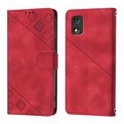 For Tecno Pop 5c Skin Feel Embossed Leather Phone Case(Red) - 2