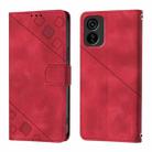 For Tecno Pop 6C Skin Feel Embossed Leather Phone Case(Red) - 2