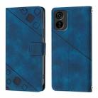 For Tecno Pop 6C Skin Feel Embossed Leather Phone Case(Blue) - 2
