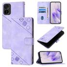 For Tecno Pop 6C Skin Feel Embossed Leather Phone Case(Light Purple) - 1