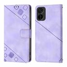 For Tecno Pop 6C Skin Feel Embossed Leather Phone Case(Light Purple) - 2