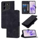For Tecno Pova 5 4G Skin Feel Embossed Leather Phone Case(Black) - 1