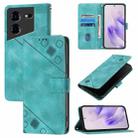 For Tecno Pova 5 4G Skin Feel Embossed Leather Phone Case(Green) - 1