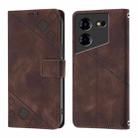 For Tecno Pova 5 4G Skin Feel Embossed Leather Phone Case(Brown) - 2