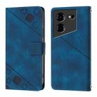 For Tecno Pova 5 Pro 5G Skin Feel Embossed Leather Phone Case(Blue) - 2